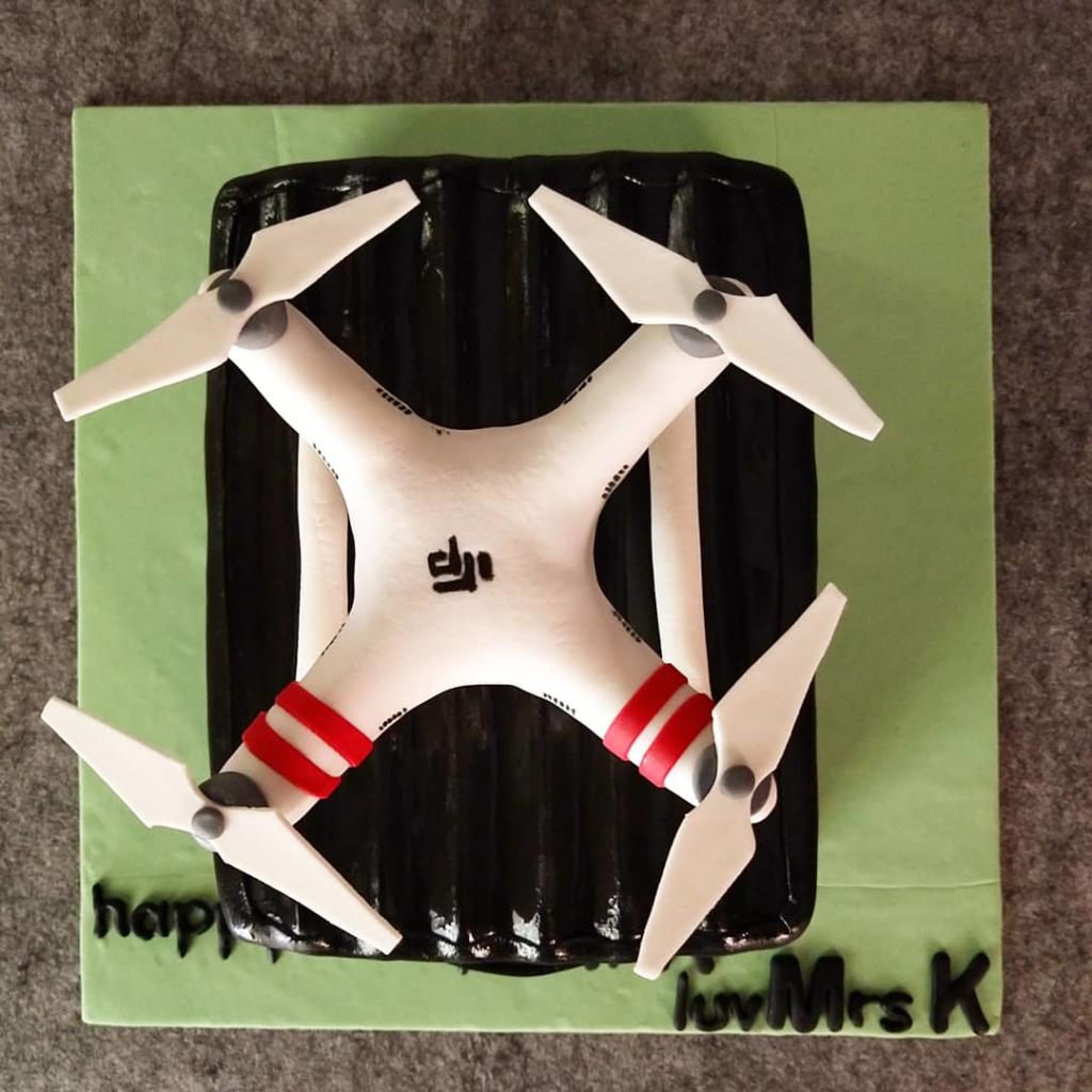 Birthday party with drone gift delivery on Craiyon