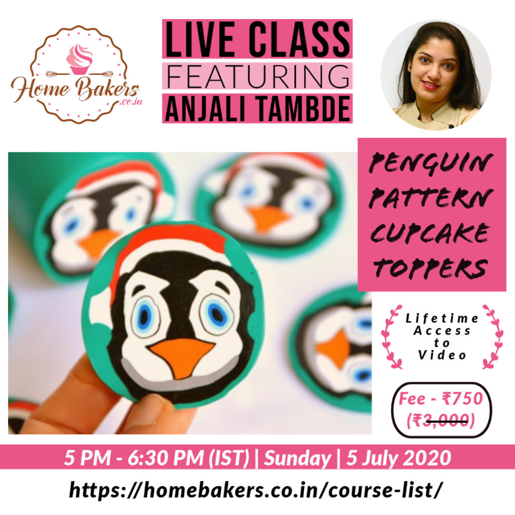 Penguin patter Cupcake Toppers Masterclass By Anjali Tambde